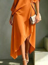 Full Size Asymmetrical One-Shoulder Drape Dress Plus Size
