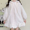 Japanese Style Autumn Winter Women Warm Jacket Kawaii Soft Lambswool Ruffles Rabbit Ears Hooded Coats Girls Sweet Parkas Outwear