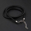 Jewelry Men's Necklace - 3mm Cord - Leather - Stainless Steel - for Men - Color Black Silver