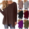 Women'S Boat Neck Asymmetrical Hem Bat Long Sleeve Split Loose Tunic T Shirt Top Juniors Graphic Tops T Shirts Women Clothing