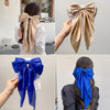 Fashion Summer Oversize Barrette Bow Clip For Woman Girls Chiffon Hairpin Long Satin Ribbon Purple Big Bowknot Hair Accessories