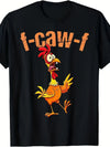 Mens Funny Chicken I-Caw-I Graphic T-Shirt Casual Short Sleeve Round Neck Tee with Cartoon Rooster Print Breathable All-Season Comfort Humorous Novelty Gift for Casual Attire Themed Part Same Style for Men and Women 2025-2026
