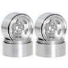 RED SPIDER 4Pcs 1.9" Aluminum Beadlock Wheel Hubs Silver Metal Wheel Rims Compatible With 1/10 RC Crawler Traxxas TRX-4 Axial SCX10 RC4WD D110 Jeep Wrangler Off-Road Vehicle Replacement Accessories