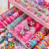 546Pcs Bow High Elastic Hair Accessories Set No Hurt Hair Colorful Girls Hair Bands Hair Clips Girls Children