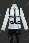 Miccostumes Unisex Movie Cosplay Accessory Black Leather Body Harness Belt Set with Waist Chain Gloves Necktie