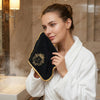 4-Piece Bath Towel Set, Gold-Edged S Solid Color Bath Towel, 1 Bath Towel + 1 Hand Towel + 2 Face Towels, Bathroom Accessories, Suitable for Yoga, Bathing, Swimming, Spa, Etc., Holiday Gift