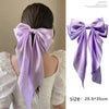 Fashion Summer Oversize Barrette Bow Clip For Woman Girls Chiffon Hairpin Long Satin Ribbon Purple Big Bowknot Hair Accessories