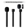 Microphone Stick For Rode Interview Go Handheld Adapter Wireless Mic for Rode Go II/DJI/Relacart Holder with Windshield Foam
