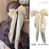 Fashion Summer Oversize Barrette Bow Clip For Woman Girls Chiffon Hairpin Long Satin Ribbon Purple Big Bowknot Hair Accessories