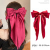 Fashion Summer Oversize Barrette Bow Clip For Woman Girls Chiffon Hairpin Long Satin Ribbon Purple Big Bowknot Hair Accessories