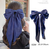 Fashion Summer Oversize Barrette Bow Clip For Woman Girls Chiffon Hairpin Long Satin Ribbon Purple Big Bowknot Hair Accessories