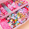 546Pcs Bow High Elastic Hair Accessories Set No Hurt Hair Colorful Girls Hair Bands Hair Clips Girls Children