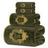4-Piece Bath Towel Set, Gold-Edged S Solid Color Bath Towel, 1 Bath Towel + 1 Hand Towel + 2 Face Towels, Bathroom Accessories, Suitable for Yoga, Bathing, Swimming, Spa, Etc., Holiday Gift