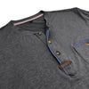 Men'S Short Sleeved T-Shirt Casual Round Neck Button Down Bottoming Shirt With Pocket Pullover Vintage Washed T-Shirt For Male