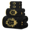 4-Piece Bath Towel Set, Gold-Edged S Solid Color Bath Towel, 1 Bath Towel + 1 Hand Towel + 2 Face Towels, Bathroom Accessories, Suitable for Yoga, Bathing, Swimming, Spa, Etc., Holiday Gift