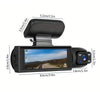 Dual Dash Cam Car Camera Front And Inside 1080P IR Night Vision Dual Lens Vehicle Recorder With G-Sensor Auto Lock 24/7 Parking Monitor Seamless Loop Recording For Rideshare Drivers Security Surveillance System Auto Accessori
