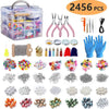 2456-Piece Deluxe DIY Bead Jewelry Making Kit - Includes Beads, Findings, and Accessories for Creating Unique Bracelets, Necklac