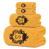 4-Piece Bath Towel Set, Gold-Edged S Solid Color Bath Towel, 1 Bath Towel + 1 Hand Towel + 2 Face Towels, Bathroom Accessories, Suitable for Yoga, Bathing, Swimming, Spa, Etc., Holiday Gift