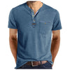 Men'S Short Sleeved T-Shirt Casual Round Neck Button Down Bottoming Shirt With Pocket Pullover Vintage Washed T-Shirt For Male
