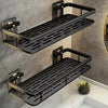 1/2pcs Drill-Free Wall Mounted Bathroom Storage Shelf Bathroom Shelf No Drill Wall Mounted Shampoo Bottle Shower Corner Rack Toilet Storage Rack Aluminum Bathroom Kitchen Accessories