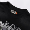 R002# New American Style Rough Play Splicing Shinning Diamond 100% Cotton Short Sleeve Tshirts for Men Women Crew Neck Loose Summer T-shirt Oversized Tees