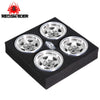 RED SPIDER 4Pcs 1.9" Aluminum Beadlock Wheel Hubs Silver Metal Wheel Rims Compatible With 1/10 RC Crawler Traxxas TRX-4 Axial SCX10 RC4WD D110 Jeep Wrangler Off-Road Vehicle Replacement Accessories