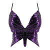 2025 Sparkly Sequin Crop Top Women Clothing Bandage Backless Dance Vest Vintage Party Camisole Tank Tops Clubwear Glitter Outfit