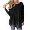 Women'S Boat Neck Asymmetrical Hem Bat Long Sleeve Split Loose Tunic T Shirt Top Juniors Graphic Tops T Shirts Women Clothing