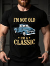 BacktoSchool Season New Easy Round Neck Men's Regular Short Sleeve Digital Print Fashion Niche Retro Car Theme Trendy Brand Print QuickDry TShirt Sports Casual Versatile Style Machine WashaRetro Casual Short-sleeved T-shirt w