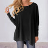 Women'S Boat Neck Asymmetrical Hem Bat Long Sleeve Split Loose Tunic T Shirt Top Juniors Graphic Tops T Shirts Women Clothing