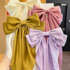 Fashion Summer Oversize Barrette Bow Clip For Woman Girls Chiffon Hairpin Long Satin Ribbon Purple Big Bowknot Hair Accessories