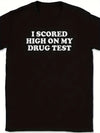 Men's Fun I Passed Drug Printed TShirt Soft Breathable Loose Round Neck Top, Black Casual Summer Outing Travel Outfit, Washable Humorous Clothing, Plus Size