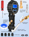Nilight Digital Tire Inflator Deflator with Pressure Gauge 250 PSI Air Chuck and Compressor Accessories with Rubber Hose and Quick Connect Coupler for 0.1 Display Resolution