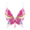 2025 Sparkly Sequin Crop Top Women Clothing Bandage Backless Dance Vest Vintage Party Camisole Tank Tops Clubwear Glitter Outfit