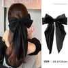 Fashion Summer Oversize Barrette Bow Clip For Woman Girls Chiffon Hairpin Long Satin Ribbon Purple Big Bowknot Hair Accessories