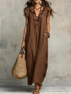 Full Size Ruffled V-Neck Cap Sleeve Maxi Dress Plus Size