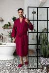 Waffle Spa Bathrobe for Men -  Absorbent, Lightweight