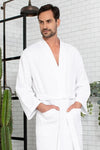 Waffle Spa Bathrobe for Men -  Absorbent, Lightweight